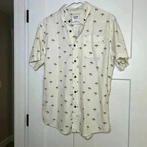 Katin America's Surf CO "Umbrellas" Button-up Short Sleeve Beach Shirt SZ L